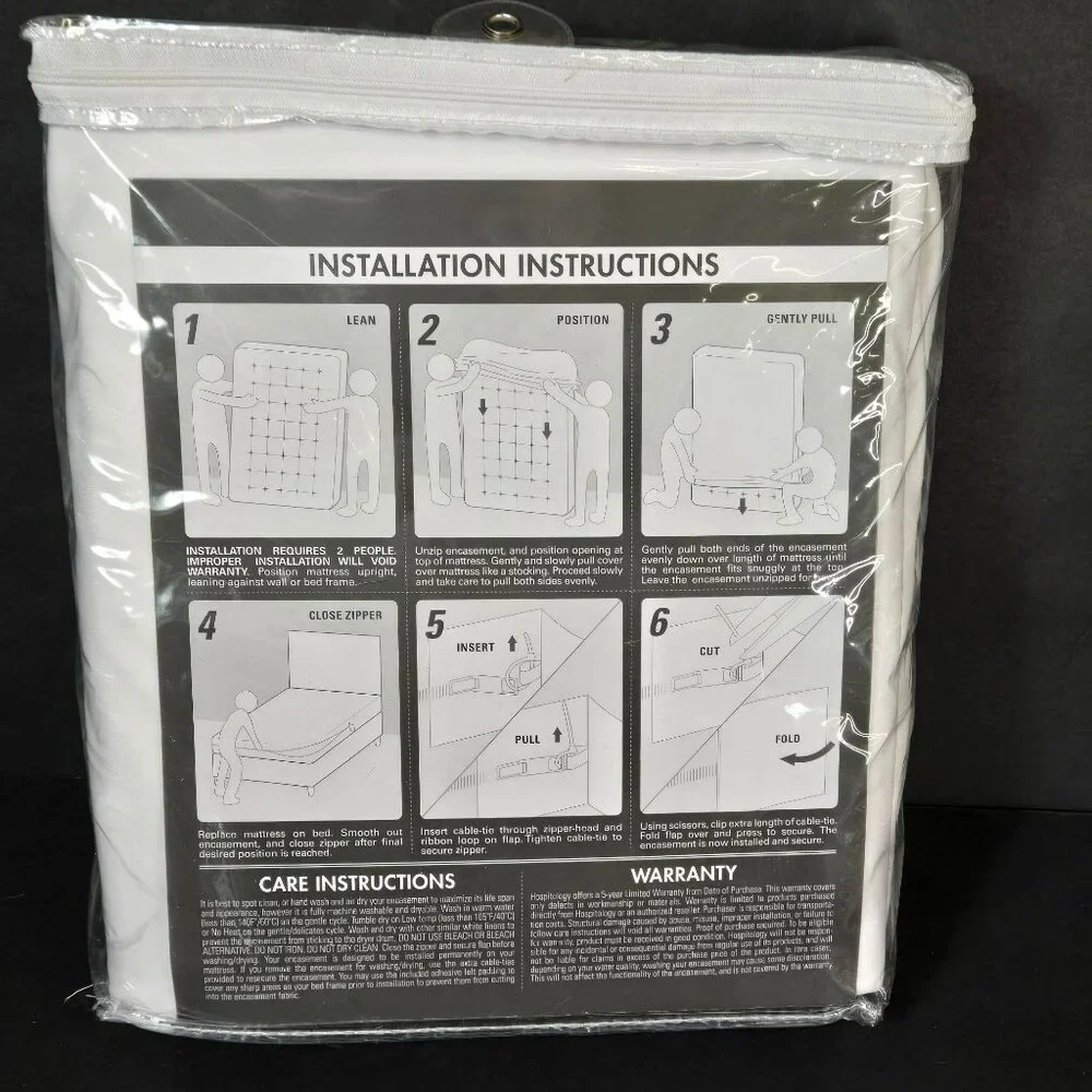 Hospitology Twin Zippered Mattress Encasement Waterproof Bed Bug Allergen Proof